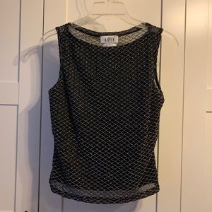 Black dressy camisole with silver pattern